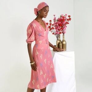 Undra Celeste Scribble Hearts
Midi Dress